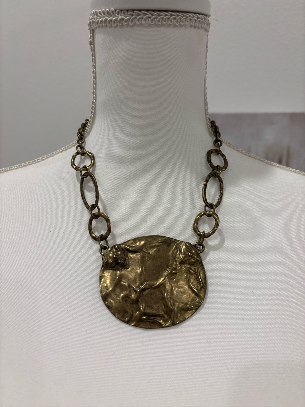 Gold-Tone Statement Disc Necklace